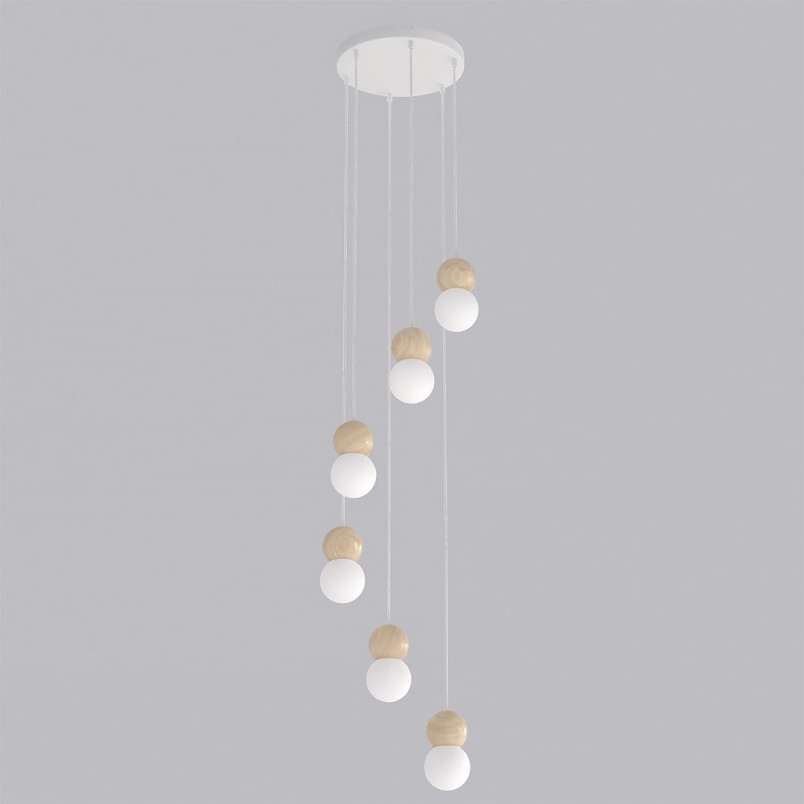 Lampa wisząca Loop Emibig | 6 szklanych kul | Skandynawski design