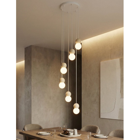 Lampa wisząca Loop Emibig | 6 szklanych kul | Skandynawski design