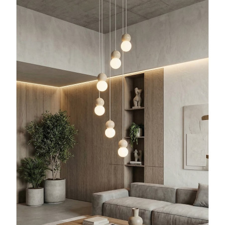 Lampa wisząca Loop Emibig | 6 szklanych kul | Skandynawski design