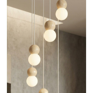 Lampa wisząca Loop Emibig | 6 szklanych kul | Skandynawski design
