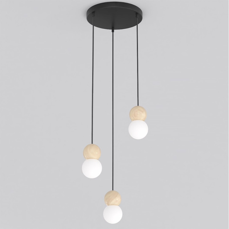 Lampa wisząca Loop Emibig | 3 kule szklane | Skandynawski design