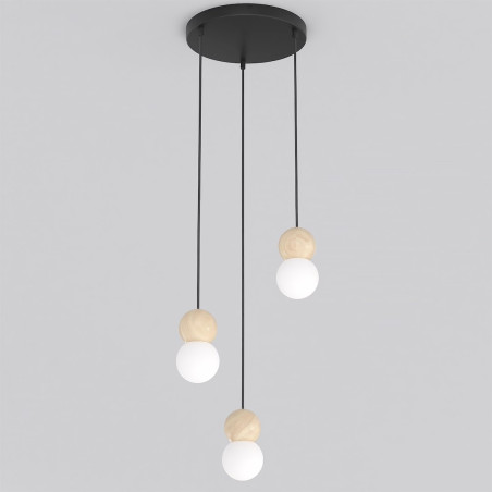 Lampa wisząca Loop Emibig | 3 kule szklane | Skandynawski design