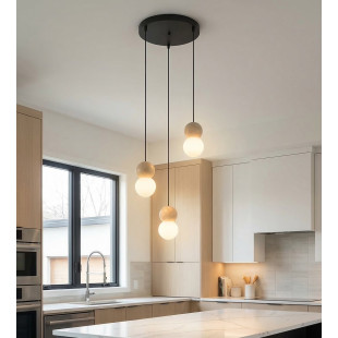 Lampa wisząca Loop Emibig | 3 kule szklane | Skandynawski design