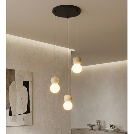 Lampa wisząca Loop Emibig | 3 kule szklane | Skandynawski design