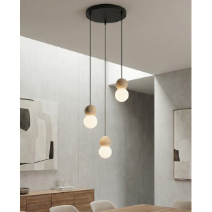 Lampa wisząca Loop Emibig | 3 kule szklane | Skandynawski design