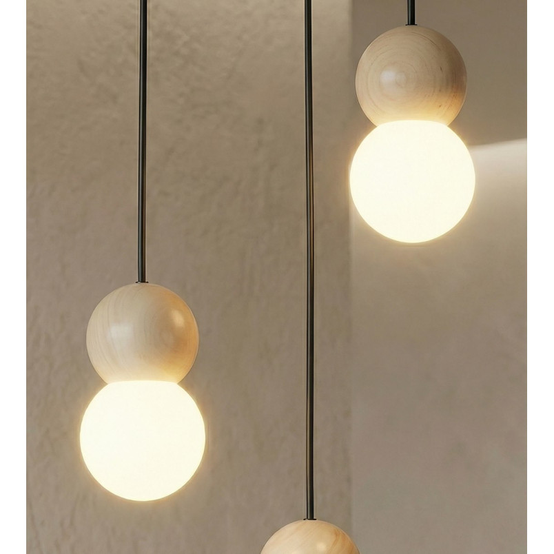 Lampa wisząca Loop Emibig | 3 kule szklane | Skandynawski design