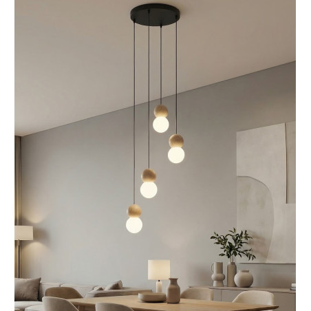 Lampa wisząca Loop Emibig | Skandynawski design, 4 kule