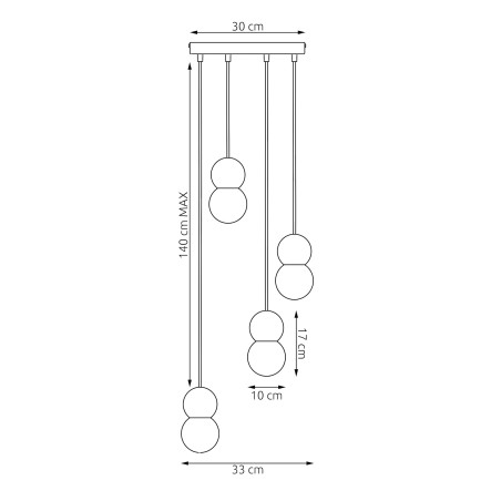 Lampa wisząca Loop Emibig | Skandynawski design, 4 kule