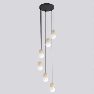Lampa wisząca Loop Emibig | 6 szklanych kul, skandynawski design