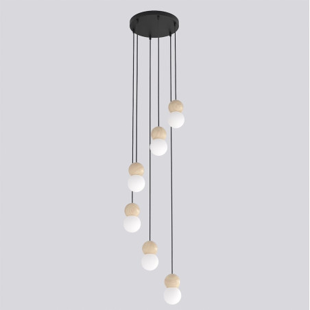 Lampa wisząca Loop Emibig | 6 szklanych kul, skandynawski design