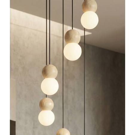 Lampa wisząca Loop Emibig | 6 szklanych kul, skandynawski design