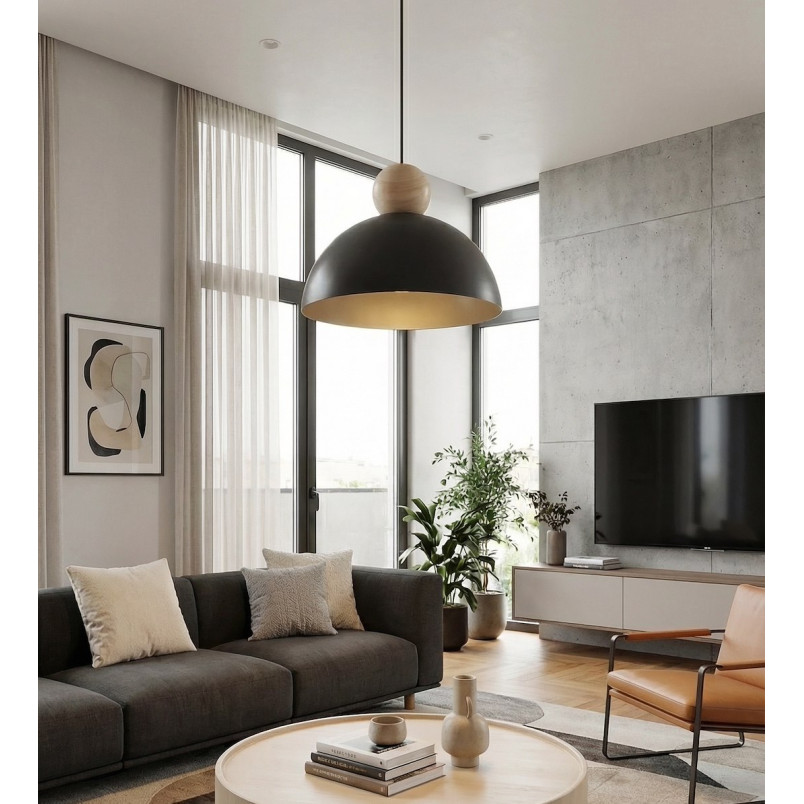 Lampa wisząca Emibig Kaki: Skandynawski design, czarny kolor