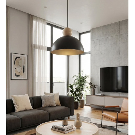 Lampa wisząca Emibig Kaki: Skandynawski design, czarny kolor