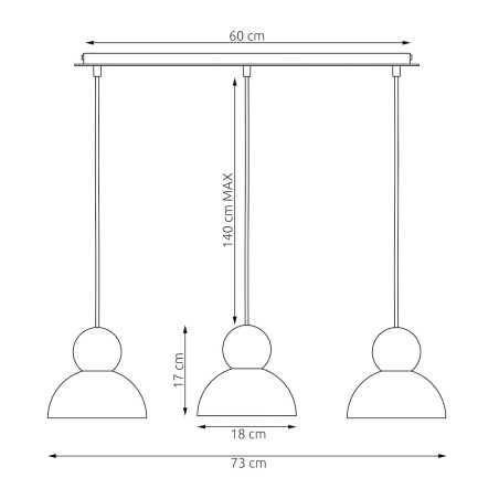 Lampa wisząca Emibig Kaki: Skandynawski design, 73cm