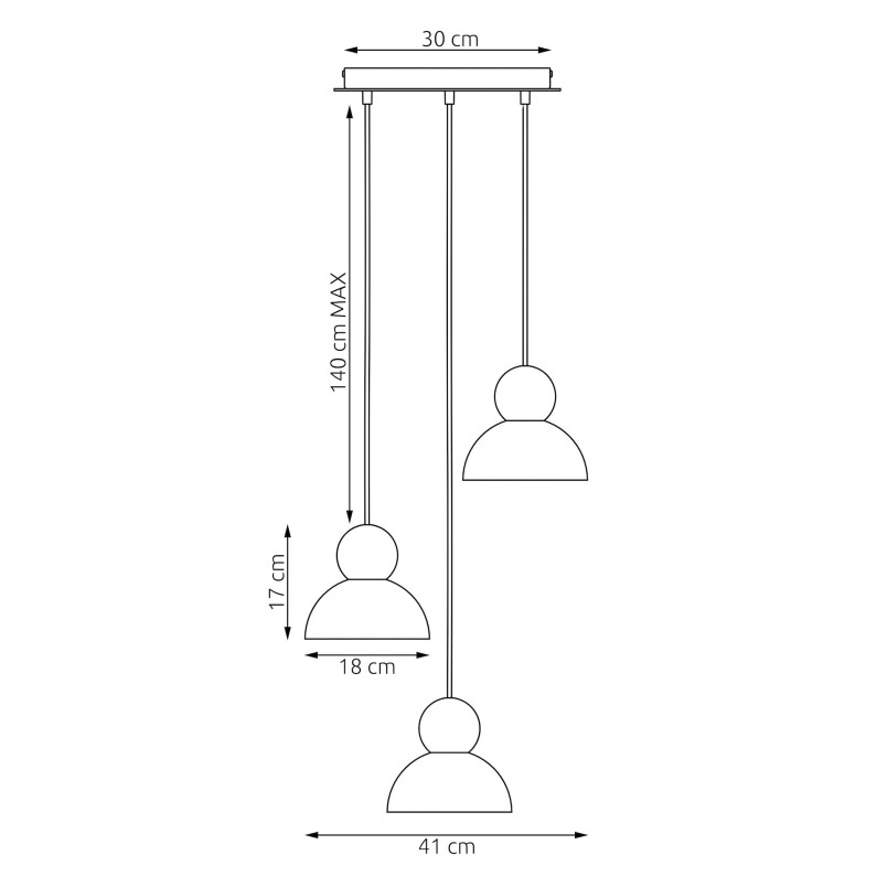Lampa wisząca Emibig Kaki | Skandynawski design, 41cm