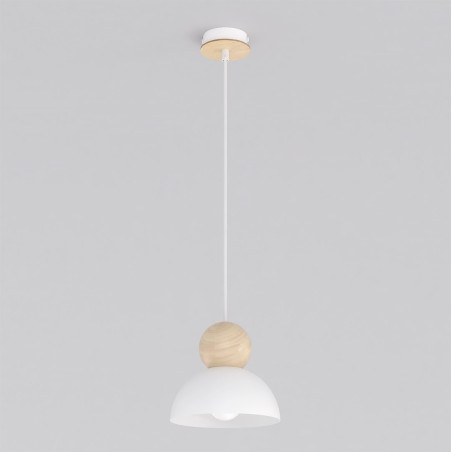 Lampa wisząca Emibig: Skandynawski design, metal i drewno