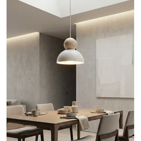 Lampa wisząca Emibig: Skandynawski design, metal i drewno