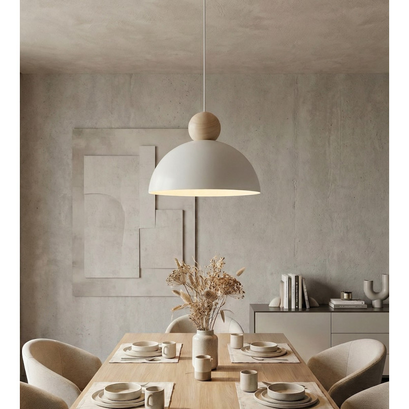 Lampa wisząca Emibig Kaki: Skandynawski design, biały klosz