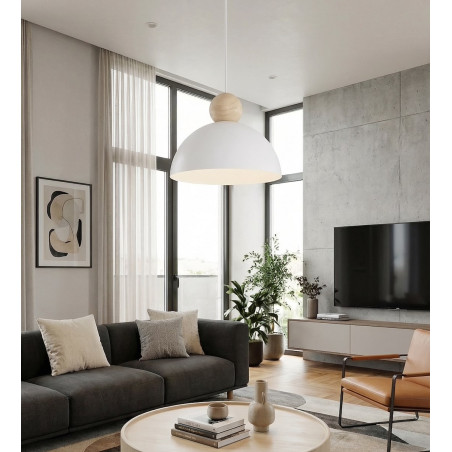 Lampa wisząca Emibig Kaki: Skandynawski design, biały klosz