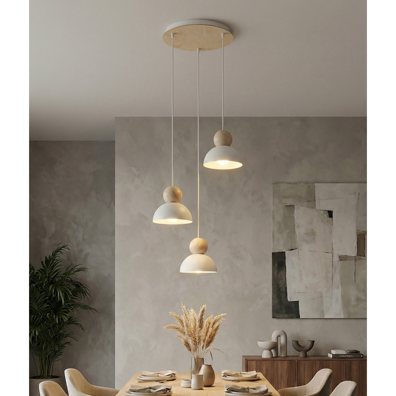 Lampa wisząca Emibig Kaki | Skandynawski design, biały kolor