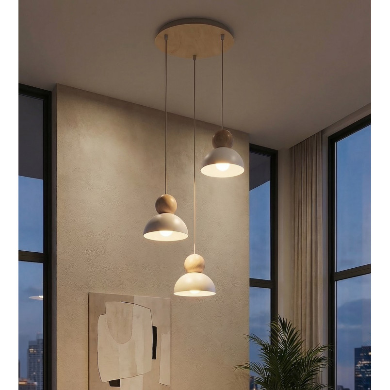 Lampa wisząca Emibig Kaki | Skandynawski design, biały kolor