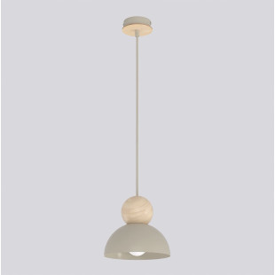 Lampa wisząca Emibig - Skandynawski design, drewno, beż