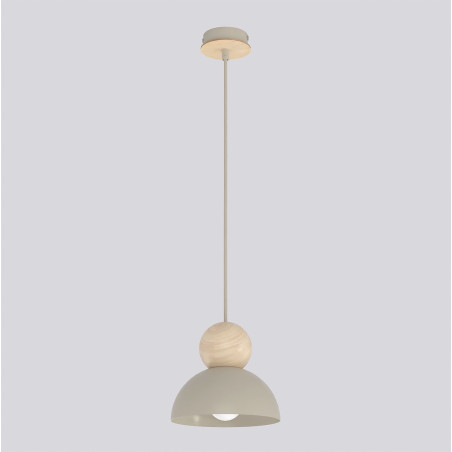 Lampa wisząca Emibig - Skandynawski design, drewno, beż