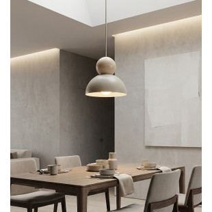 Lampa wisząca Emibig - Skandynawski design, drewno, beż