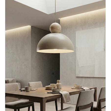 Lampa wisząca Emibig: Skandynawski design z metalu i drewna