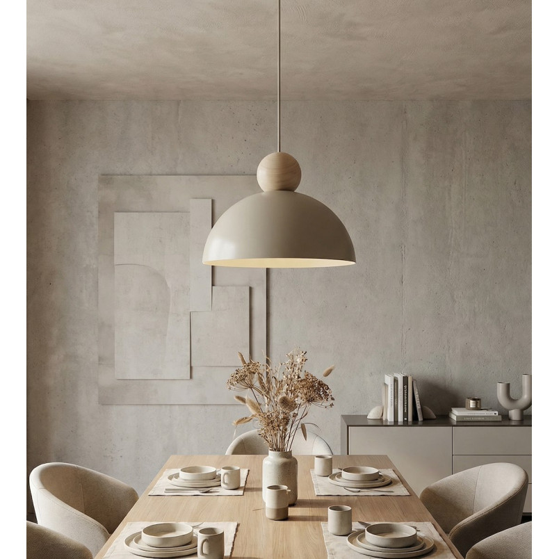 Lampa wisząca Emibig: Skandynawski design z metalu i drewna