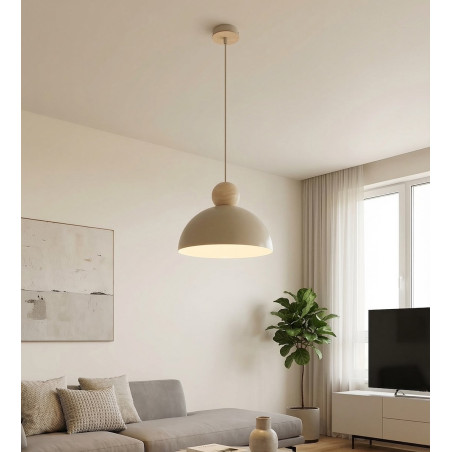 Lampa wisząca Emibig: Skandynawski design z metalu i drewna