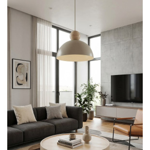Lampa wisząca Emibig: Skandynawski design z metalu i drewna