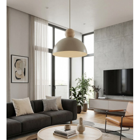 Lampa wisząca Emibig: Skandynawski design z metalu i drewna