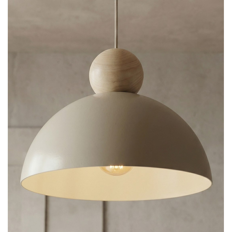 Lampa wisząca Emibig: Skandynawski design z metalu i drewna
