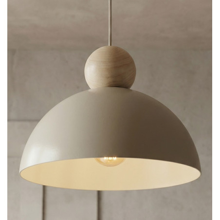Lampa wisząca Emibig: Skandynawski design z metalu i drewna