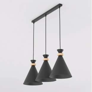 Lampa wisząca Emibig ZERO | 3 stożki, czarna | Skandynawski design