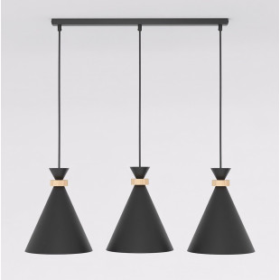 Lampa wisząca Emibig ZERO | 3 stożki, czarna | Skandynawski design