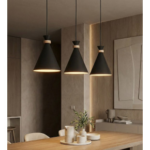 Lampa wisząca Emibig ZERO | 3 stożki, czarna | Skandynawski design
