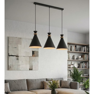 Lampa wisząca Emibig ZERO | 3 stożki, czarna | Skandynawski design