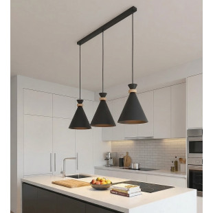 Lampa wisząca Emibig ZERO | 3 stożki, czarna | Skandynawski design