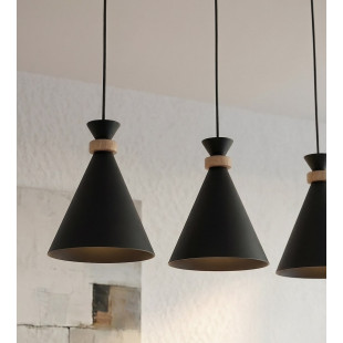 Lampa wisząca Emibig ZERO | 3 stożki, czarna | Skandynawski design