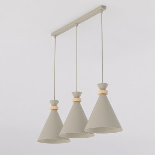 Lampa wisząca Emibig Zero: 3 stożki, styl skandynawski, mokka