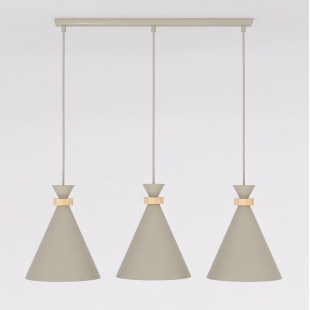 Lampa wisząca Emibig Zero: 3 stożki, styl skandynawski, mokka