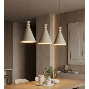Lampa wisząca Emibig Zero: 3 stożki, styl skandynawski, mokka