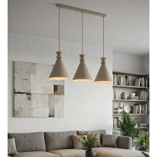 Lampa wisząca Emibig Zero: 3 stożki, styl skandynawski, mokka