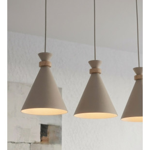 Lampa wisząca Emibig Zero: 3 stożki, styl skandynawski, mokka