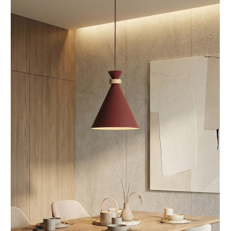 Lampa wisząca ZERO Emibig - burgund, 23cm | Skandynawski design