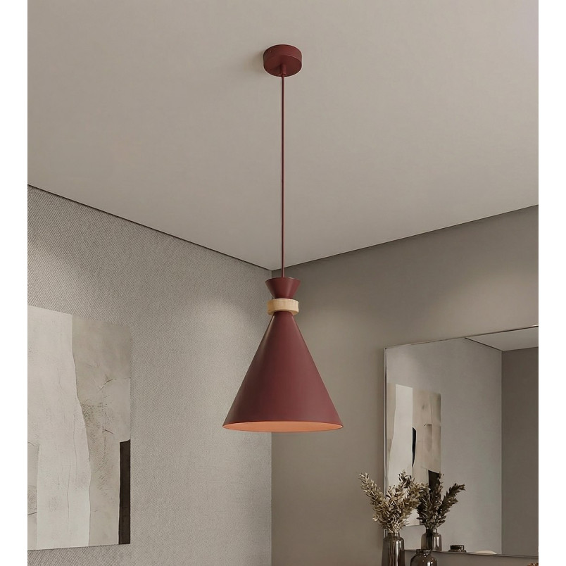 Lampa wisząca ZERO Emibig - burgund, 23cm | Skandynawski design