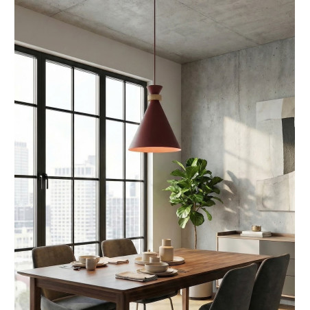 Lampa wisząca ZERO Emibig - burgund, 23cm | Skandynawski design