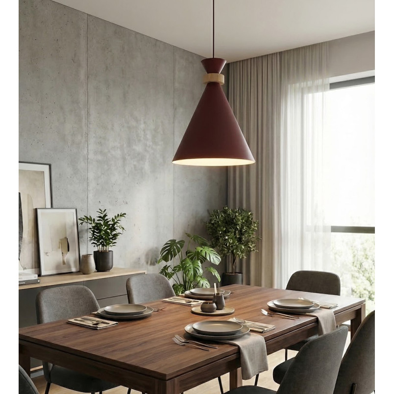Lampa wisząca ZERO Emibig - burgund, 23cm | Skandynawski design